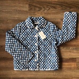 Universal Thread Blue And White Quilted Button Down Jacket Size XS NWOT